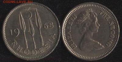 Родезия 3 пенса 1968 до 22:00мск 08.04.17 - Родезия 3 пенса 1968