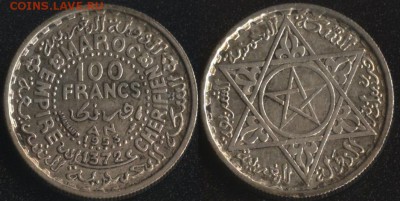 Марокко 100 франков 1953 до 22:00мск 08.04.17 - Марокко 100 франков 1953