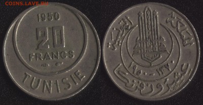Тунис 20 франков 1950 до 22:00мск 08.04.17 - Тунис 20 франков 1950