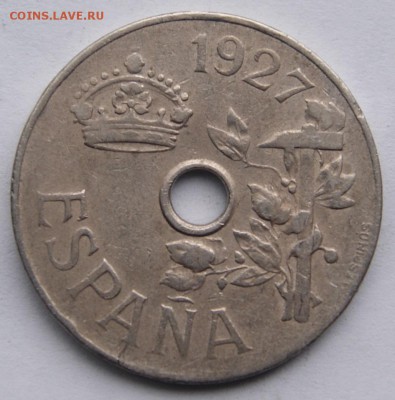 Испания 25 сантимос 1927 года - 25 сантимос 1927 1 2