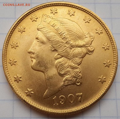 20$ долларов 1907г., золото. 33.40г - 20170402_084510