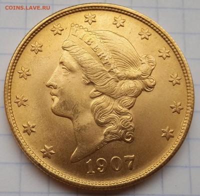 20$ долларов 1907г., золото. 33.40г - 20170402_084518
