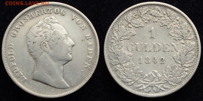 Германия. Баден. Гульден 1842г. ---06-04-17 в 22-00--- - Баден_1гульден1842_1_1