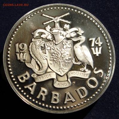 С 1 руб. БАРБАДОС  2 доллара 1974г. РЫБЫ ПРУФ до 12.04 - IMG_5445.JPG