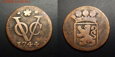 НИДЕРЛ. ИНДИЯ 1 дуит (1744) - Нидерландская Индия – 1 дуит (1744) медь