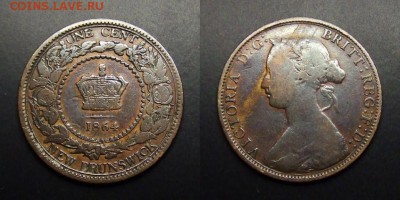 НЬЮ БРАНСУИК 1 цент (1864) до 10.04 (22.00) - Нью Брансуик (Канада) – 1 цент (1864)