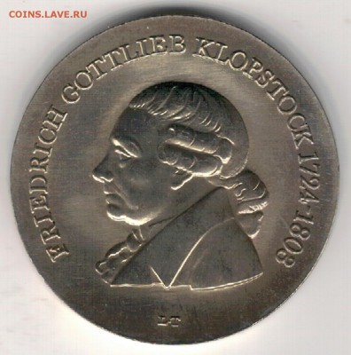 ГДР 5 МАРОК 1978 ФРИДРИХ ГОТЛИБ КЛОПШТОК 13.04 В 22Ч (Д555) - 4-78