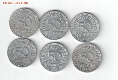 Веймар 50 пфенингов 1920, 21,22 год - Германия Веймар 50 пфенингов 1920 21 22