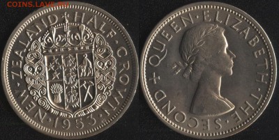 2 кроны 1953 РЕДКАЯ! до 22:00мск 14.04.17 - Новая Зеландия 0,5 кроны 1953