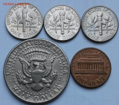 США  5 монет   до 15.04.17    22.00 - 1