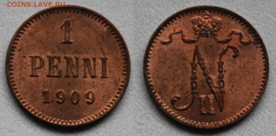 Оцените 1 пенни 1909, 5 пенни 1917 - 1 пенни