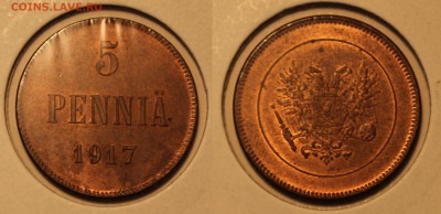 Оцените 1 пенни 1909, 5 пенни 1917 - 5 пенни1