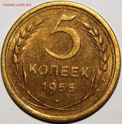 5 копеек 1955 XF-аU - 5.55 реверс