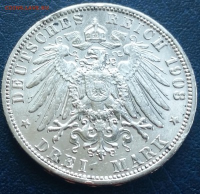 ГЕРМАНИЯ 3 марки 1908 Пруссия Вильгельм II - до 13.04.17 - 20170410_092946