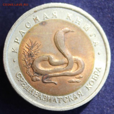 КРАСНАЯ КНИГА 10 руб.1992г. СРЕДНЕАЗИАТСКАЯ КОБРА  до 16.04 - IMG_5605.JPG