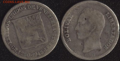 4 боливара 1945 до 22:00мск 14.04.17 - Венесуэла 1-4 боливара 1945
