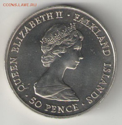 Крона Шайба Фолкленды 50 пенсов 1980 Юбилей королевы Матери - 55997189 (1)