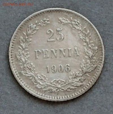 2 монеты по 25 пенни 1906 и 1915, до 17.04.2017, 22:00 - 25p1906r