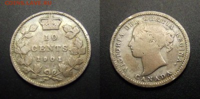 КАНАДА 10 центов (1901) до 15.04 (22.00) - Канада – 10 центов (1901) (Ag)