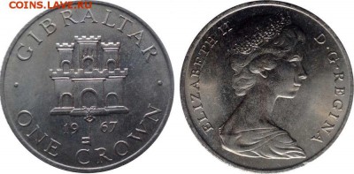 Гибралтар 1 Крона 1967 Замок Шайба - 1967_enl