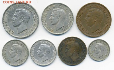 Подборка монет Британии Георг VI 7 шт. - Британия_Георг-VI_подборка-7шт_а