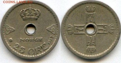 Монеты с отверстием в центре - 25 эре 27