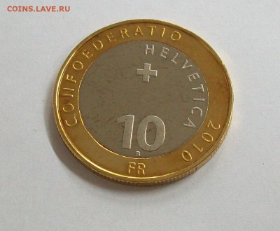 Биметалл!! Швейцария 10 Франков 2010 Альпийский сурок - 100_7443