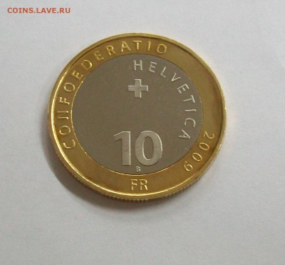 Биметалл!! Швейцария 10 Франков 2009 Олень - 100_7432