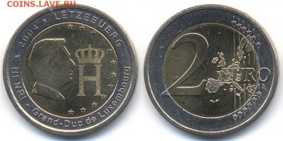 2 евро Люксембург 2004 Великий Герцог Анри - 12330_1401_2euro_2004_gedenk