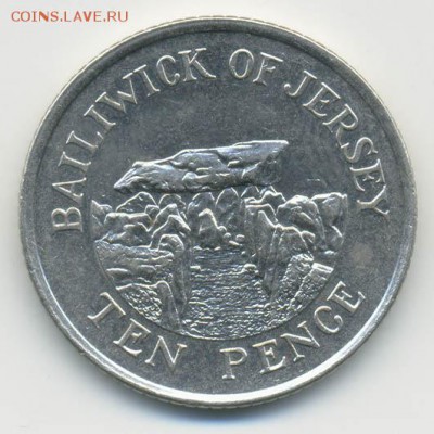 Джерси 10 пенсов 1992 - реверс. - Джерси_10пенсов-1992_Р