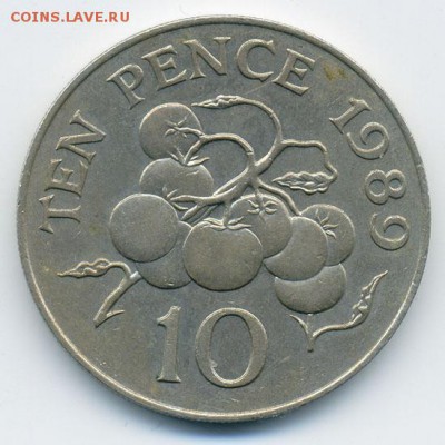 Гернси 10 пенсов 1989 - реверс. - Гернси_10пенсов-1989_Р