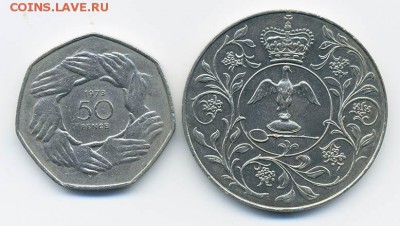 Британия юбилейные 50 пенсов 1973 и крона 1977 - Британия-юбилейка_50пенсов-1973_крона-1977_р