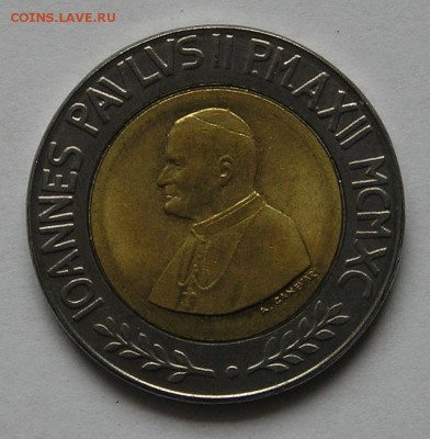 Ватикан 500 Лир 1990 Биметалл (16.04) - P1012750.JPG