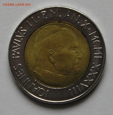 Ватикан 500 Лир 1998 Биметалл (16.04) - P1012756.JPG