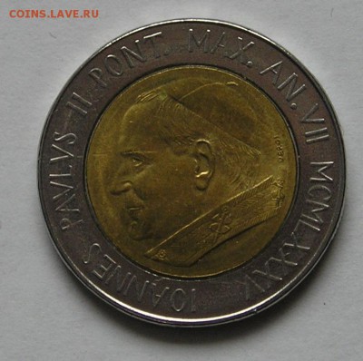 Ватикан 500 Лир 1985 Биметалл (16.04) - P1012762.JPG