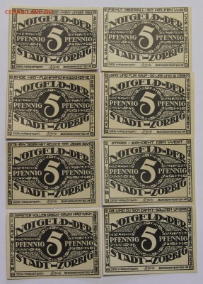 Германия Цорбиг Саксония-Анхальт 1921 полная серия 8 шт UNC - IMG_4058.JPG