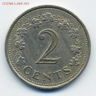 Мальта 2 цента 1972 - реверс. - Мальта_2цента-1972_Р