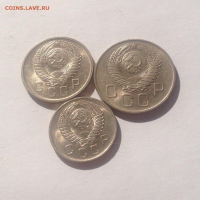 10 , 15 , 20 копеек 1957г.(2) , шт.блеск , до 20.04.17г. - 10-15-20-57-2-4