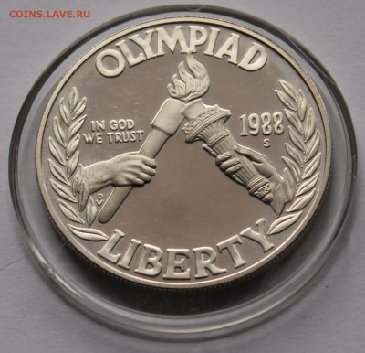 США. 1 доллар 1988. ОИ в Сеуле.  Серебро. - 3