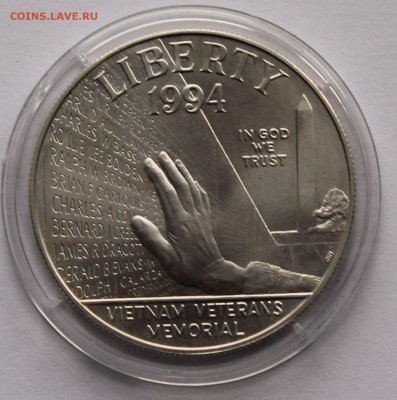 США. 1 доллар 1994. Мемориал. Серебро. - 4