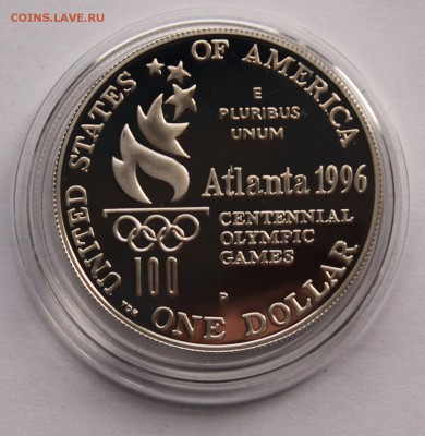 США. 1 доллар 1996. ОИ Атланта. Теннис.  Серебро - 6