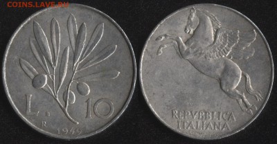 Италия 10 лир 1949 ПЕГАС до 22:00мск 21.04.17 - Италия 10 лир 1949 ПЕГАС