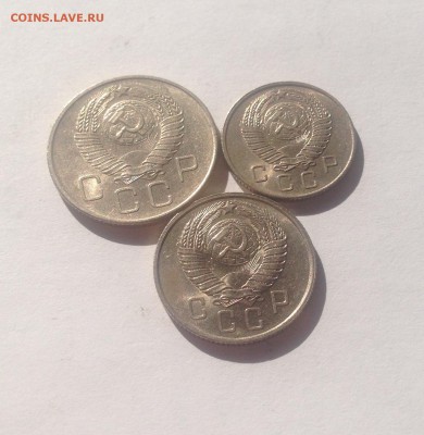 10 , 15 , 20 копеек 1957г. , шт.блеск , до 22.04.17г. - 10-15-20-57-1-4