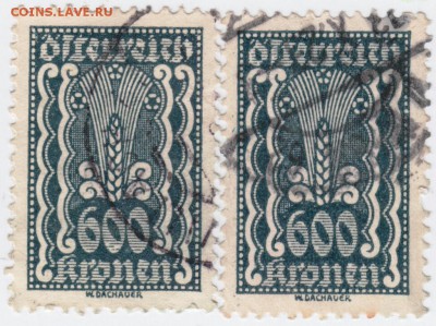 Марка. Старая Австрия 600 крон 2 шт. до 22.04.17 г. в 23.00 - Scan-170415-0005