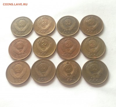 5 копеек - 12шт (1976-1991л) , до 23.04.17г. - 576-91-2