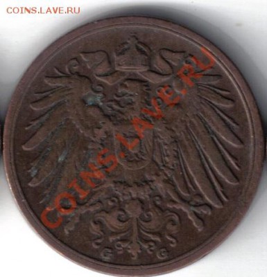 Германия 2 пфеннига 1906G до 11.02 21.00мск - Германия 2 пфеннига 1906G-2