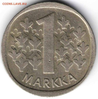 Финляндия 1 марка 1989 г. до 24.00 23.04.17 г. - довесок загр16