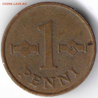 Финляндия 1 пенни 1963 г. до 24.00 24.04.17 г. - заграница40