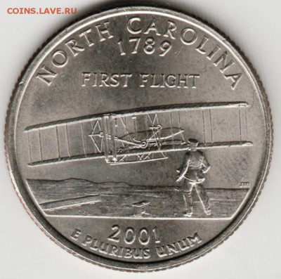 США квотер 2001 г. Северная Каролина до 24.00 24.04.17 г. - Scan-170327-0036