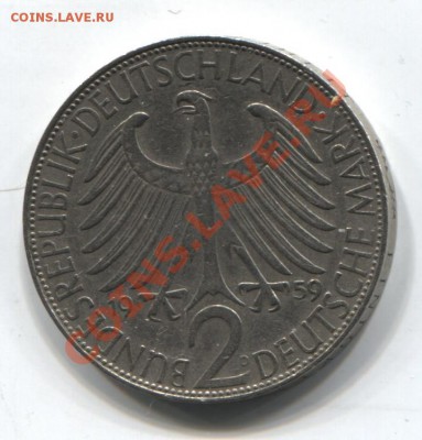 Германия 2 марки 1959 Макс Планк до 14.02.11 в 22.00мск - BRD1959
